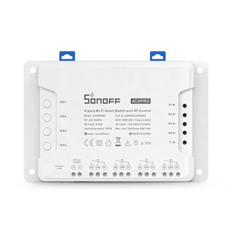 SONOFF sterownik 4-kanałowy 10A NO/NC/Beznapięciowy WiFi 4CHPROR3