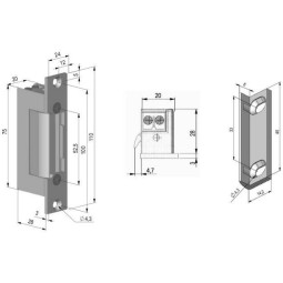 Elektrozaczep niskoprądowy symetr., z pamięcią i blok. SCOT ES-S12DCN-MB PROFI
