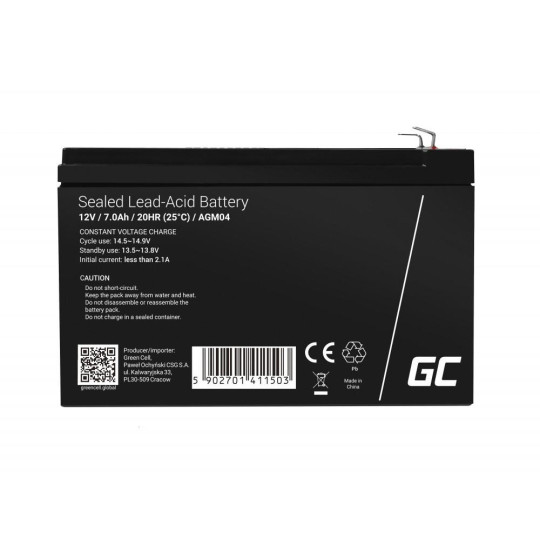 AKUMULATOR AGM Green Cell VRLA 12V 7Ah