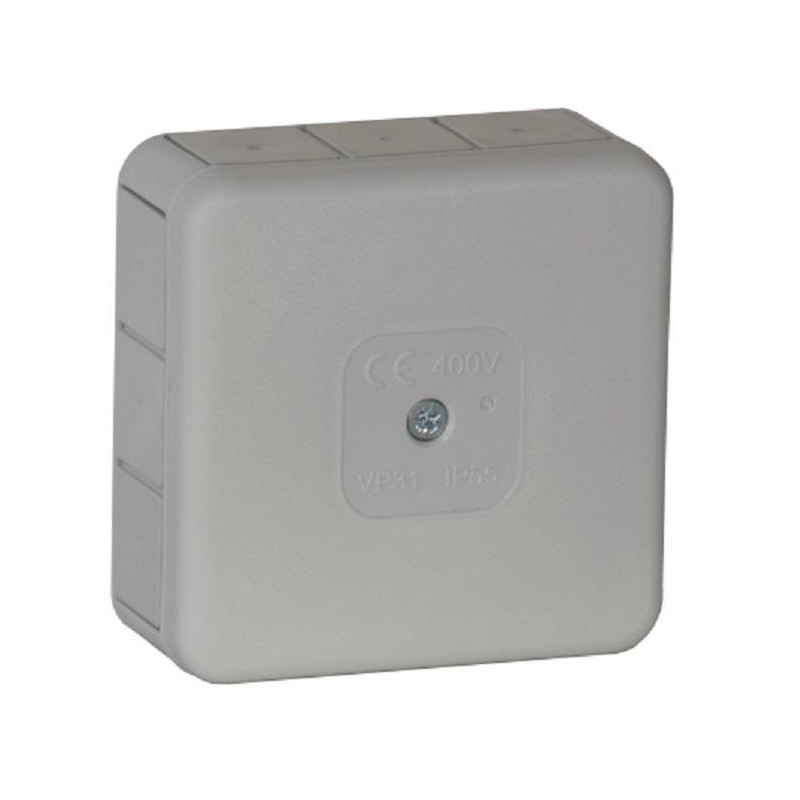 Puszka natynkowa pusta 12 wlotów VIPLAST VP-31 SZARA IP55 85x85x37mm 031-03
