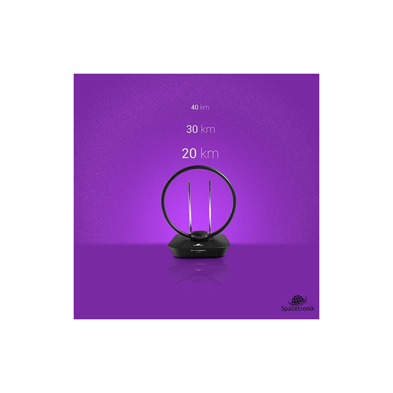 Antena pokojowa DVB-T2 Spacetronik Locus TV zasilacz 45dB