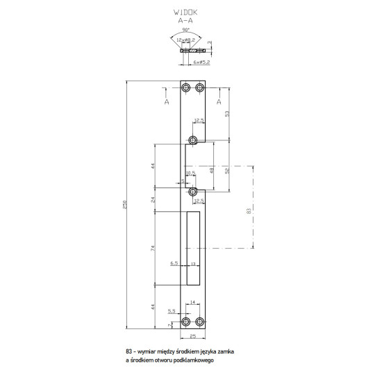 Płaskownik długi HARTTE OK-P4, 3mm, STC, otwarty