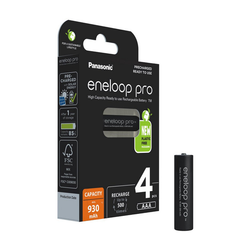 Akumulatorki R03 / AAA Panasonic Eneloop PRO 930mAh Ni-MH BK-4HCDE/4BE (blister 4 szt.)