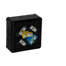 Puszka natynkowa z zaciskami 12 wlotów VIPLAST VP-41 CZARNA IP55 98x98x42mm 041-55