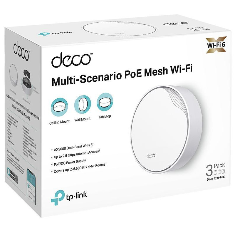 DOMOWY SYSTEM WI-FI MESH TP-LINK DECO X50-POE(3-PACK)