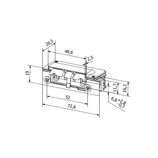 Elektrozaczep HARTTE XS12U-C seria XS (R5) 12V standard z wyślizgiem
