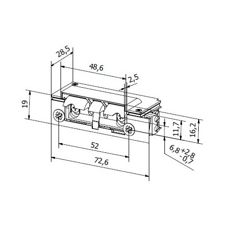 Elektrozaczep HARTTE XS12RM-C seria XS 12V DC rew. z monitoringiem i wyślizgiem