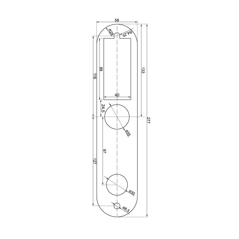 PODKŁADKA EURA ELW-05B9 ułatwiająca montaż szyldu zamka ELH-40B9