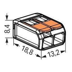 Szybkozłączka uniwersalna LINKA/DRUT 2x 0,2-4mm2 WAGO 221-412 (Paczka 100szt.)