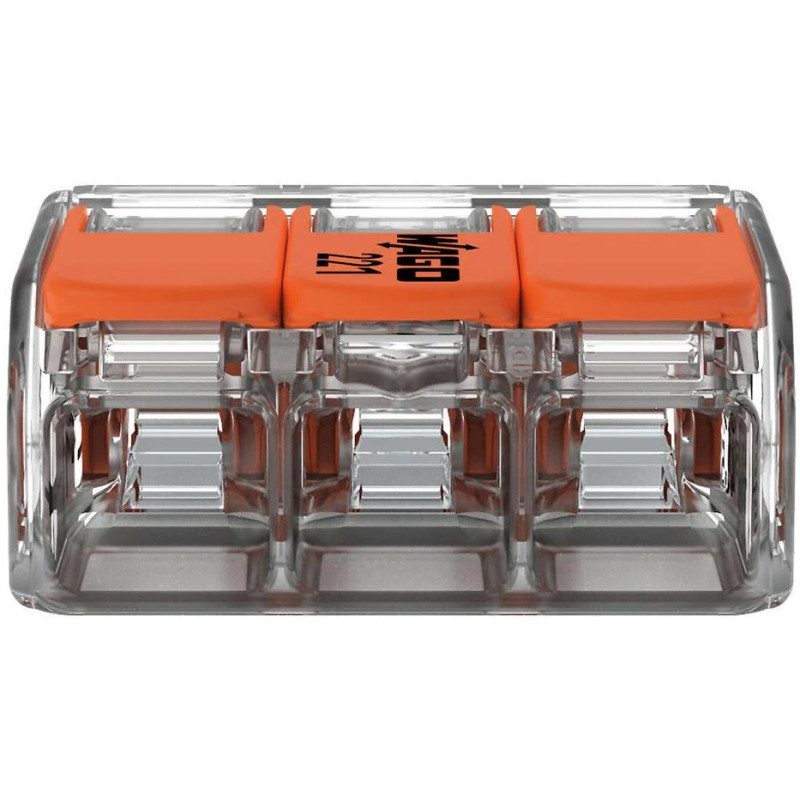 Szybkozłączka uniwersalna LINKA/DRUT 3x 0,2-4mm2 WAGO 221-413 (Paczka 50szt.)