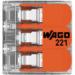 Szybkozłączka uniwersalna LINKA/DRUT 3x 0,2-4mm2 WAGO 221-413 (Paczka 50szt.)