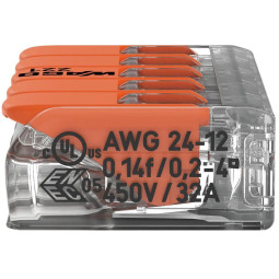 Szybkozłączka uniwersalna LINKA/DRUT 5x 0,2-4mm2 WAGO 221-415 (Paczka 25szt.)