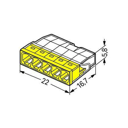 Szybkozłączka DRUT 5x 0,5-2,5mm2 WAGO 2273-205 (Paczka 100szt.)