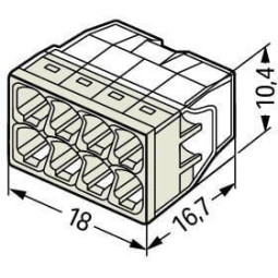 Szybkozłączka DRUT 8x 0,5-2,5mm2 WAGO 2273-208 (Paczka 50szt.)