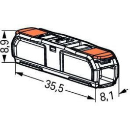 Szybkozłączka przelotowa uniwersalna LINKA/DRUT 2x 0,2-4mm2 WAGO 221-2411 (Paczka 60szt.)