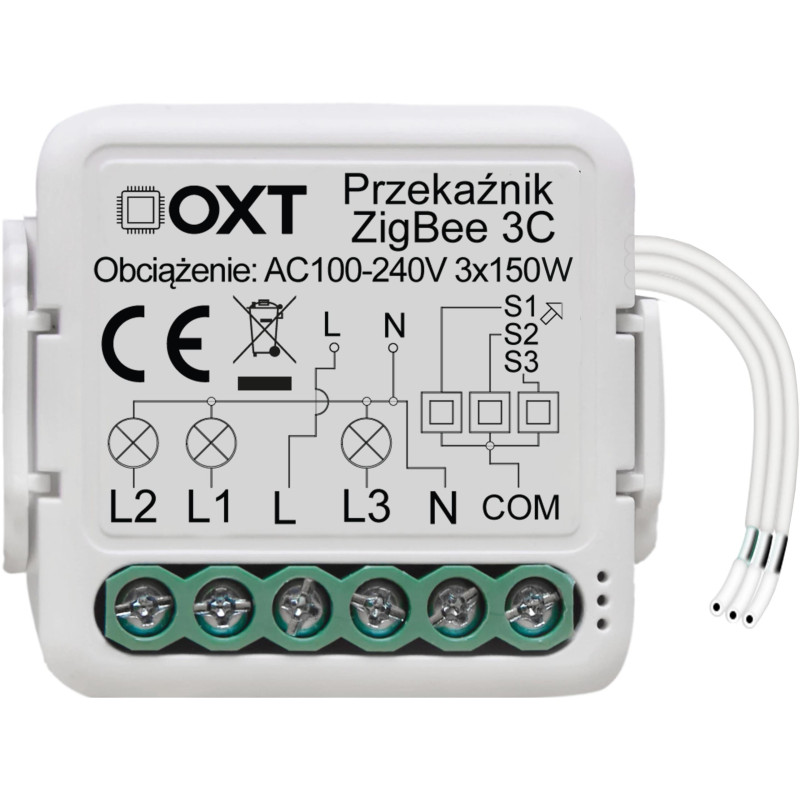 Moduł OXT mini przekaźnik 3 obwody ZigBee TUYA T263