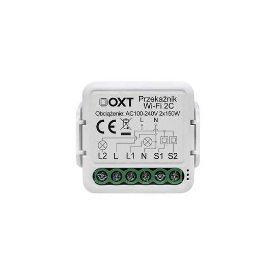 Moduł OXT mini przekaźnik 2 obwody WiFi TUYA T222