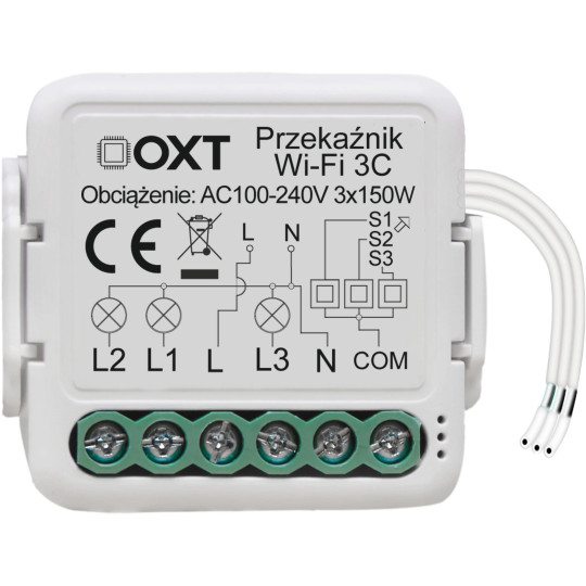 Moduł OXT mini przekaźnik 3 obwody WiFi TUYA T223
