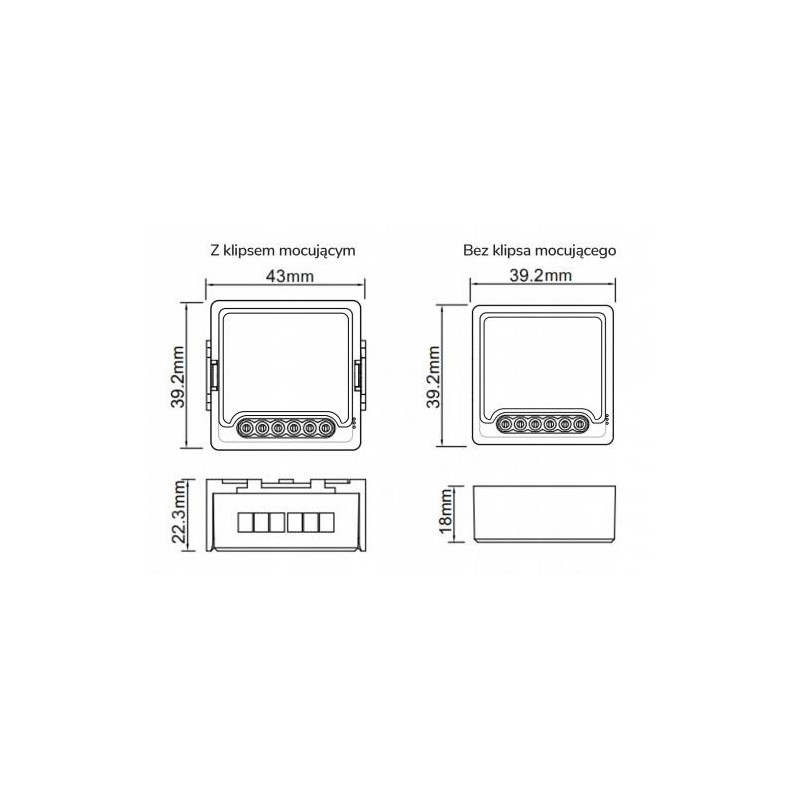 Moduł OXT mini przekaźnik 4 obwody WiFi TUYA T224