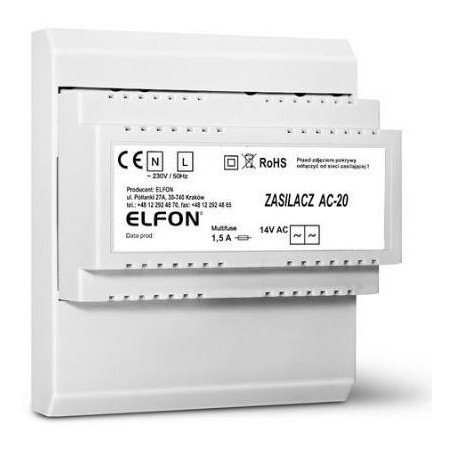 ZASILACZ AC-20 1,5A ELFON OPTIMA