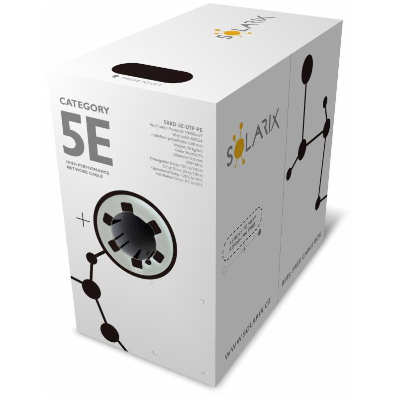 KABEL SKRĘTKA SOLARIX CAT.5E U/UTP UV Fca 305m SXKD-5E-UTP-PE
