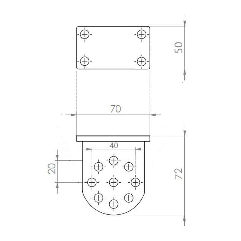Uchwyt Beninca BILL.SR70 (1szt.) do siłowników BILL i BOB