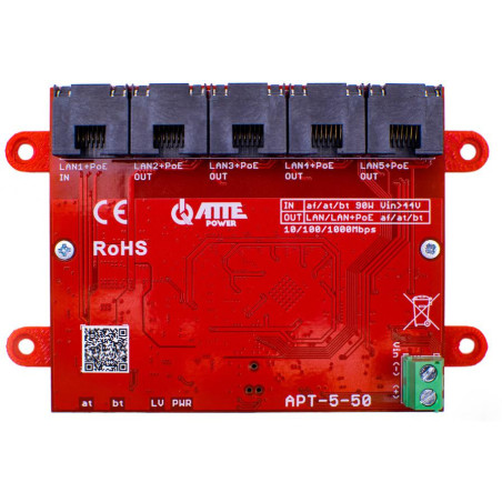 ATTE APT-5-50 Switch PoE 5 portowy 10/100/1000Mbps, extender