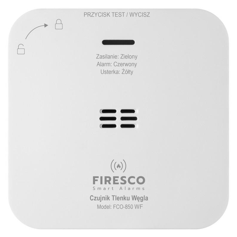 Czujnik czadu Firesco FCO-850 WF z WiFi aplikacja Tuya