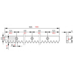 Listwa zębata CAME M4 8/1000mm - metalowa - do bram przesuwnych