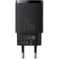ŁADOWARKA SIECIOWA Baseus Compact Quick Charger CCXJ-B01 20W 1x USB-A 1x USB-C PD 3.0 QC 3.0 CZARNA