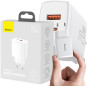 ŁADOWARKA SIECIOWA Baseus Compact Quick Charger CCXJ-B02 20W 1x USB-A 1x USB-C PD 3.0 QC 3.0 BIAŁA