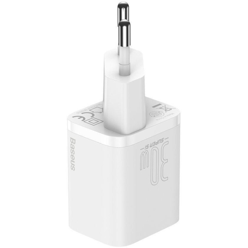 ŁADOWARKA SIECIOWA Baseus Super Si Quick Charger 1C CCSUP-J02 30W 1x USB-C PD 3.0 QC 3.0 BIAŁA