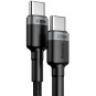 KABEL USB-C / USB-C Baseus Cafule CATKLF-ALG1 200cm 100W 5A PD 2.0 QC 3.0 CZARNO-SZARY W OPLOCIE