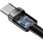 KABEL USB-C / USB-C Baseus Cafule CATKLF-ALG1 200cm 100W 5A PD 2.0 QC 3.0 CZARNO-SZARY W OPLOCIE