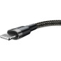 KABEL USB-A / Lightning iPhone Baseus Cafule CALKLF-BG1 100cm Apple 2.4A CZARNO-SZARY W OPLOCIE