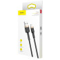 KABEL USB-A / Lightning iPhone Baseus Cafule CALKLF-BV1 100cm Apple 2.4A CZARNO-ZŁOTY W OPLOCIE