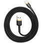 KABEL USB-A / Lightning iPhone Baseus Cafule CALKLF-BV1 100cm Apple 2.4A CZARNO-ZŁOTY W OPLOCIE