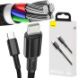 KABEL USB-C / Lightning iPhone Baseus Cafule CATLGD-01 1m 20W PD Quick Charging CZARNY W OPLOCIE