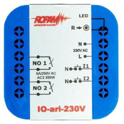 ROPAM IO-ari-230V bezprzewodowy, douszkowy, dwukanałowy sterownik  230VAC, 2xNO, 2xIN (N).