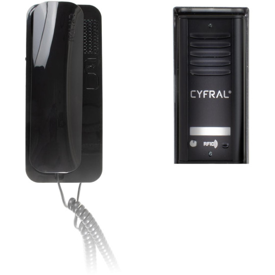 DOMOFON CYFRAL COSMO 1-LOKATORSKI KASETA CZARNA/UNIFON CZARNY