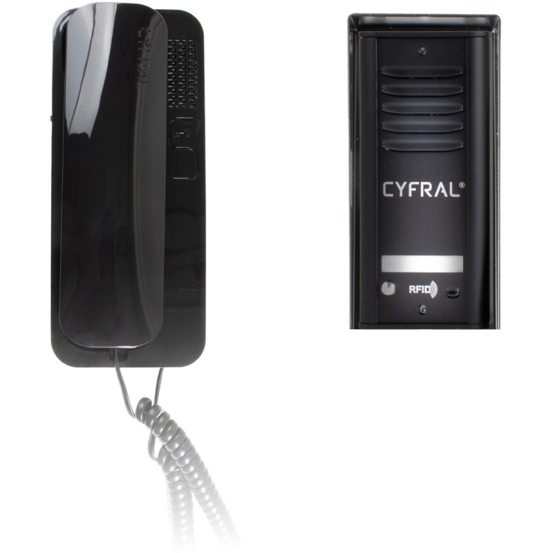 DOMOFON CYFRAL COSMO 1-LOKATORSKI KASETA CZARNA/UNIFON CZARNY