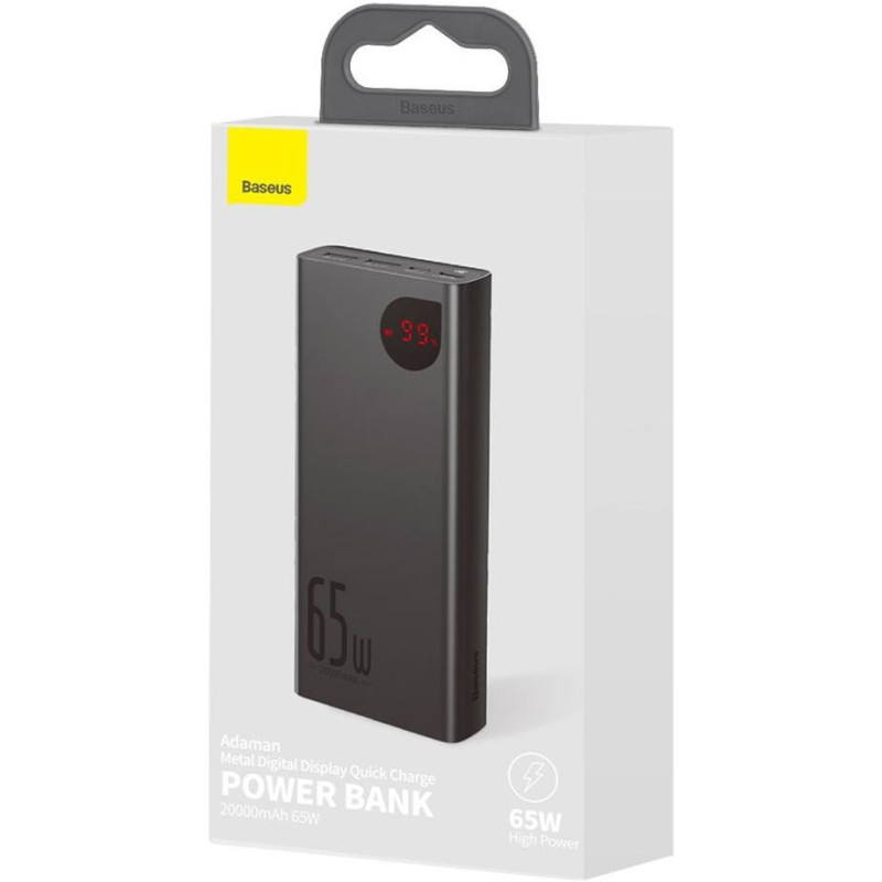Powerbank Baseus Adaman Digital Display PPIMDA-D01 20000mAh 65W PD QC 3.0 2x USB-A 1x USB-C + KABEL
