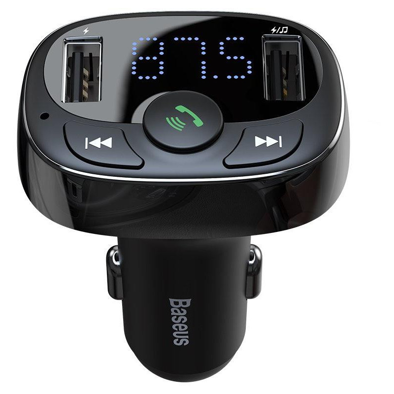 TRANSMITER FM ŁADOWARKA SAMOCHODOWA Baseus Enjoy S-09A 3.4A 2x USB-A microSD BT 4.2