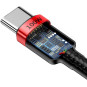 KABEL USB-C / USB-C Baseus Cafule CATKLF-AL91 200cm 100W 5A PD 2.0 QC 3.0 CZARNY W OPLOCIE