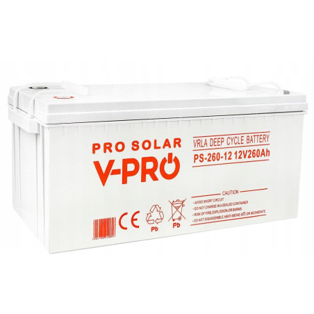 AKUMULATOR VOLT POLSKA DEEP CYCLE VPRO SOLAR 12V 260AH VRLA BEZOBSŁUGOWY