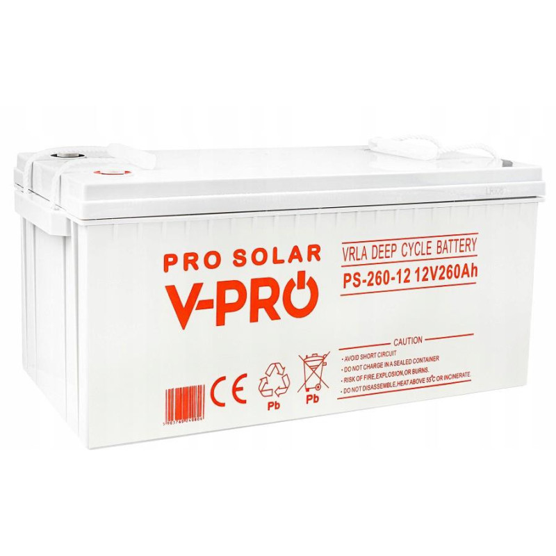 AKUMULATOR VOLT POLSKA DEEP CYCLE VPRO SOLAR 12V 260AH VRLA BEZOBSŁUGOWY