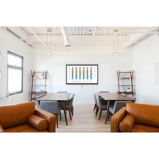 Ekran projekcyjny zwijany ręcznie 100" 16:9 PVC 1.0 Gain 160°