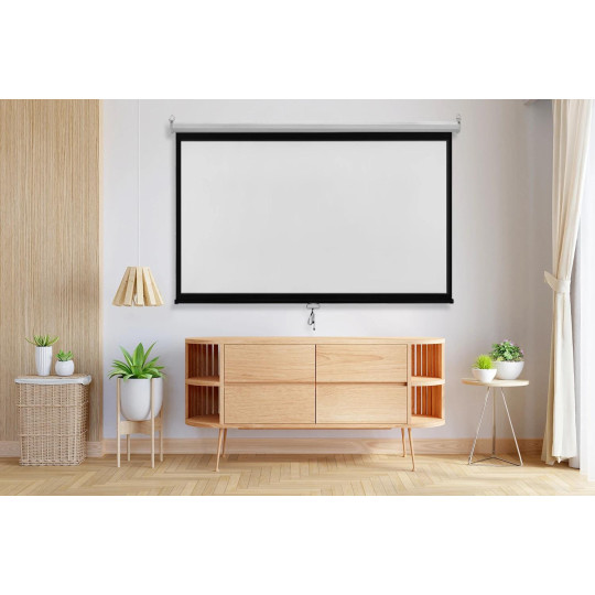 Ekran projekcyjny zwijany ręcznie 100" 16:9 PVC 1.0 Gain 160°