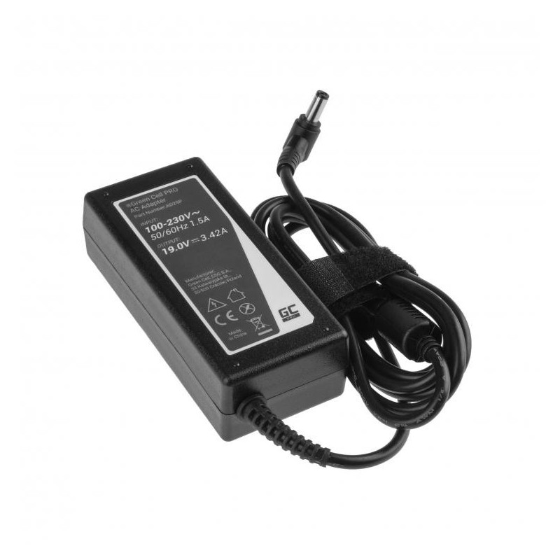 ZASILACZ ŁADOWARKA DO LAPTOPA ASUS TOSHIBA Green Cell PRO AD25P 19V 3,42A 65W 5,5mm/2,5mm