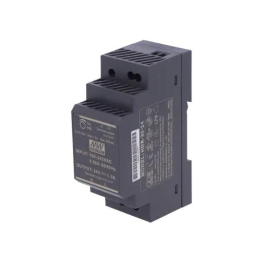 Przewodowy zasilacz 24v dc 30w na szynę din czarny ZS-24/30 Tech Sterowniki